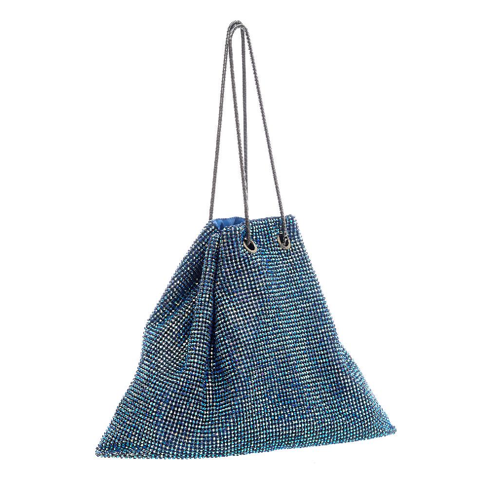 Sorelle Perego borsa a sacchetto strass pavone In Vendita