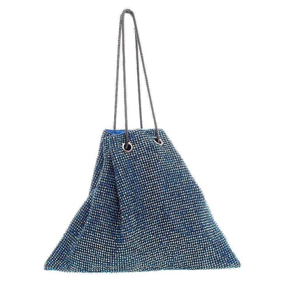 Sorelle Perego borsa a sacchetto strass pavone In Vendita