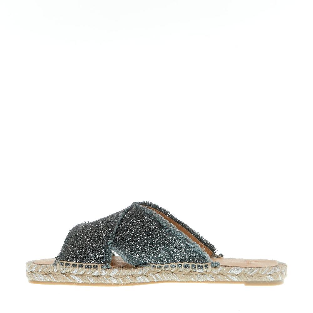 Sorelle Perego ciabatta incrocio tessuto grigio Italy