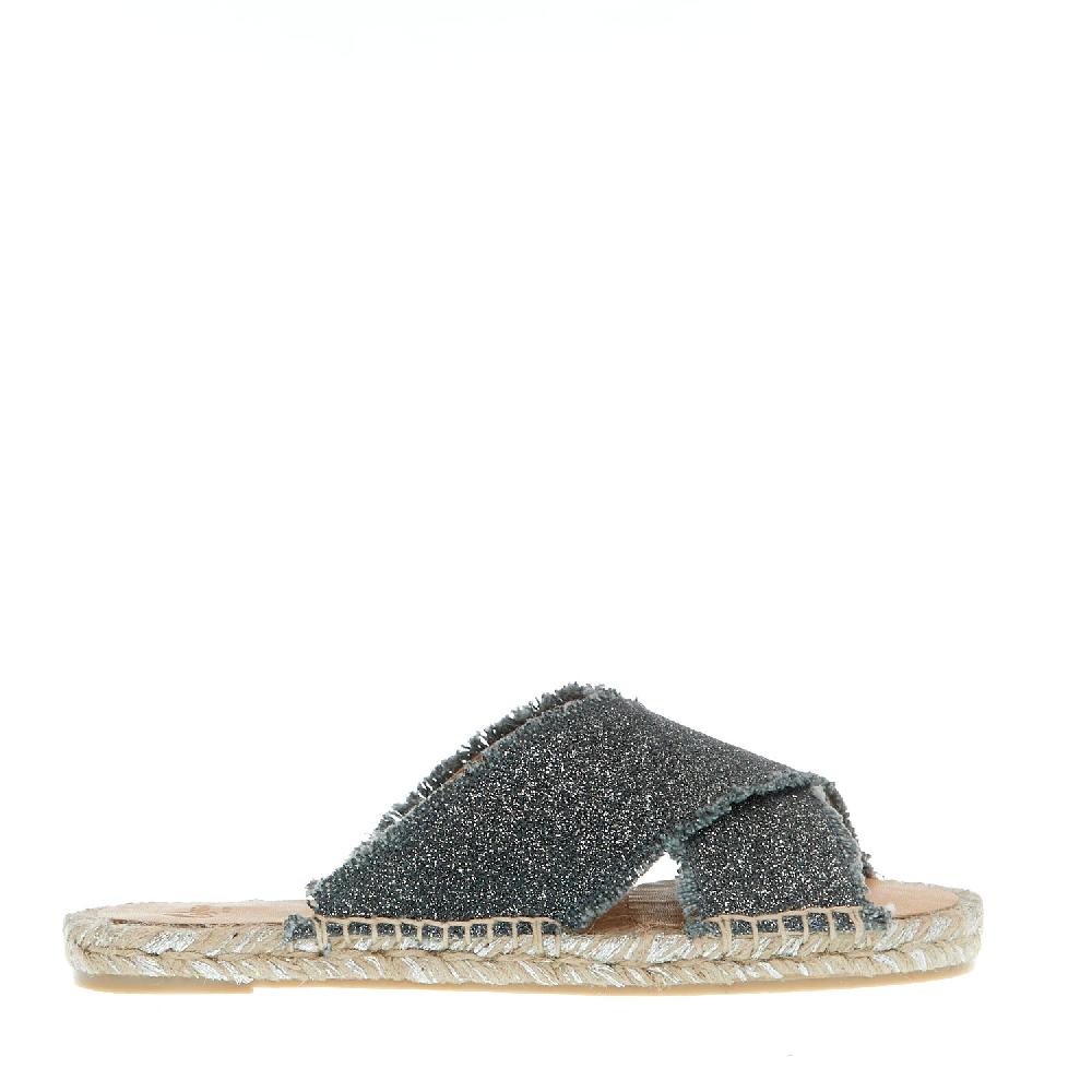 Sorelle Perego ciabatta incrocio tessuto grigio Italy
