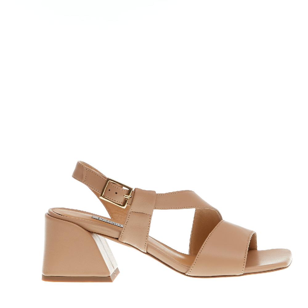 Sorelle Perego sandalo pelle beige tacco 60 Acquista Ora