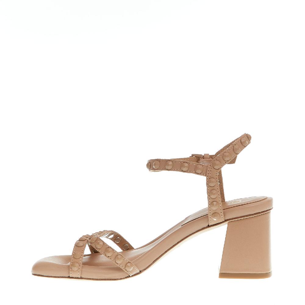 Sorelle Perego sandalo tacco 60 mm borchie nude Shopping Online