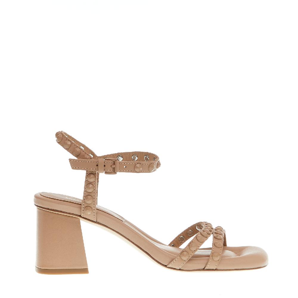Sorelle Perego sandalo tacco 60 mm borchie nude Shopping Online