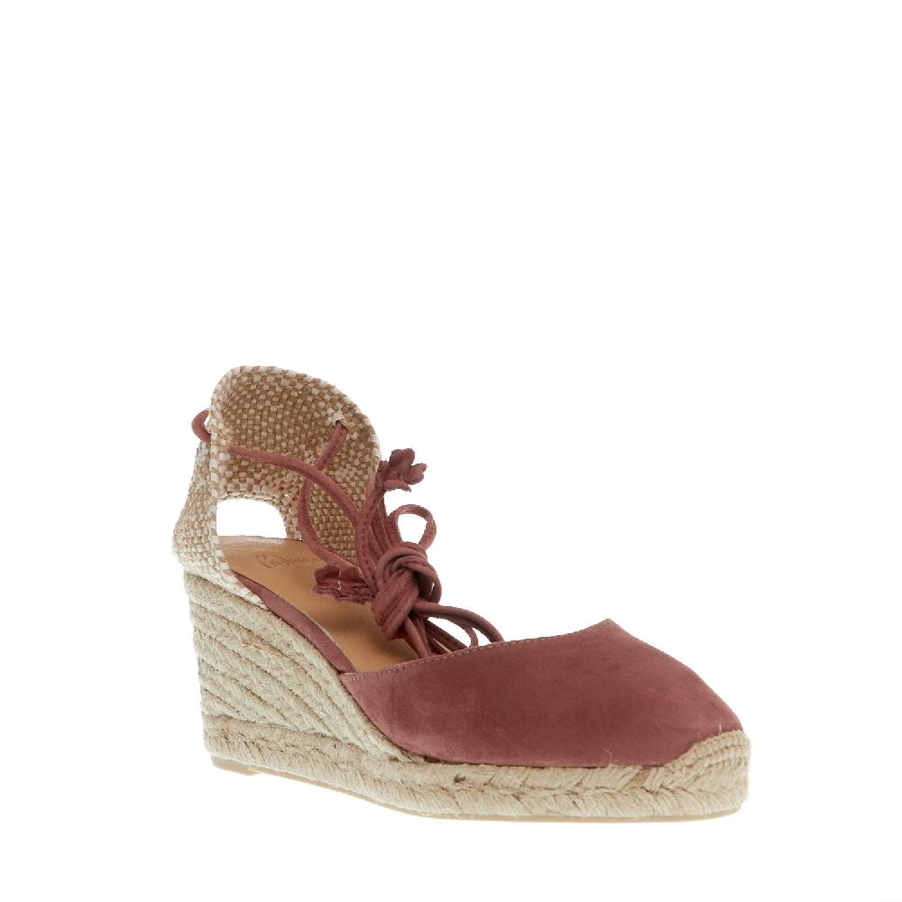Sorelle Perego Espadrillas zeppa 70 mm camoscio rosa antico Sottocosto