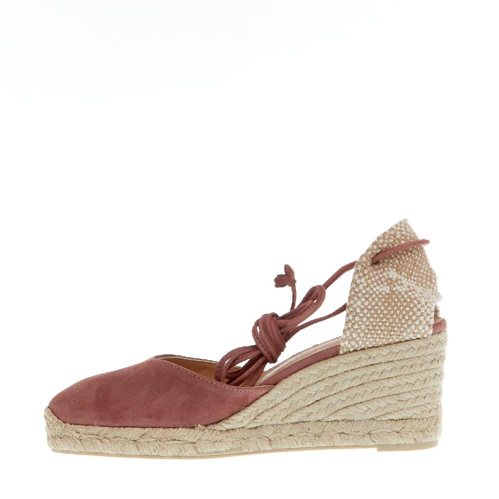Sorelle Perego Espadrillas zeppa 70 mm camoscio rosa antico Sottocosto