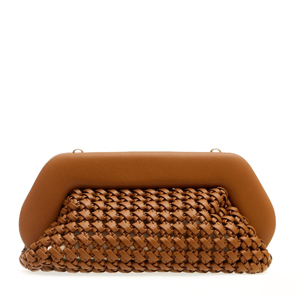 Sorelle Perego Clutch grande pelle intrecciata cuoio