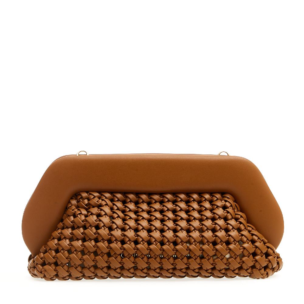 Sorelle Perego Clutch grande pelle intrecciata cuoio Vendita Calda