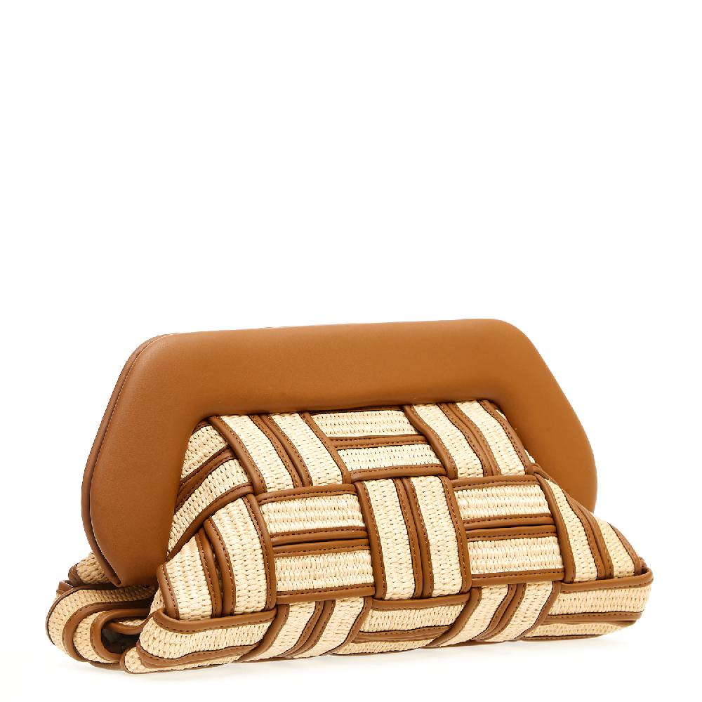 Sorelle Perego Clutch grande rafia cuoio e caramello Negozio