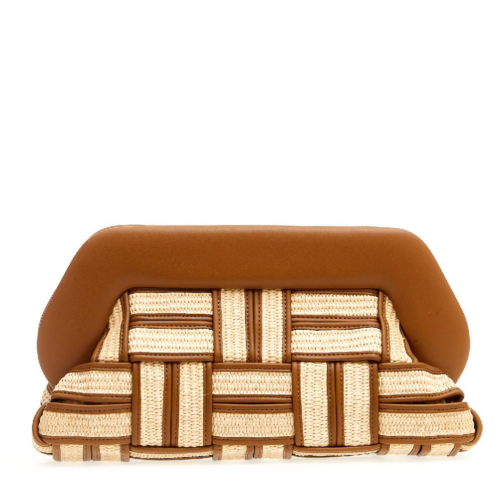 Sorelle Perego Clutch grande rafia cuoio e caramello Negozio