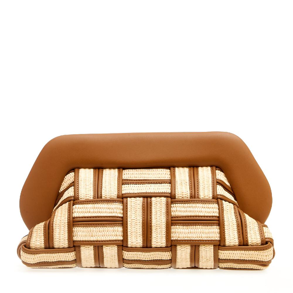 Sorelle Perego Clutch grande rafia cuoio e caramello Negozio
