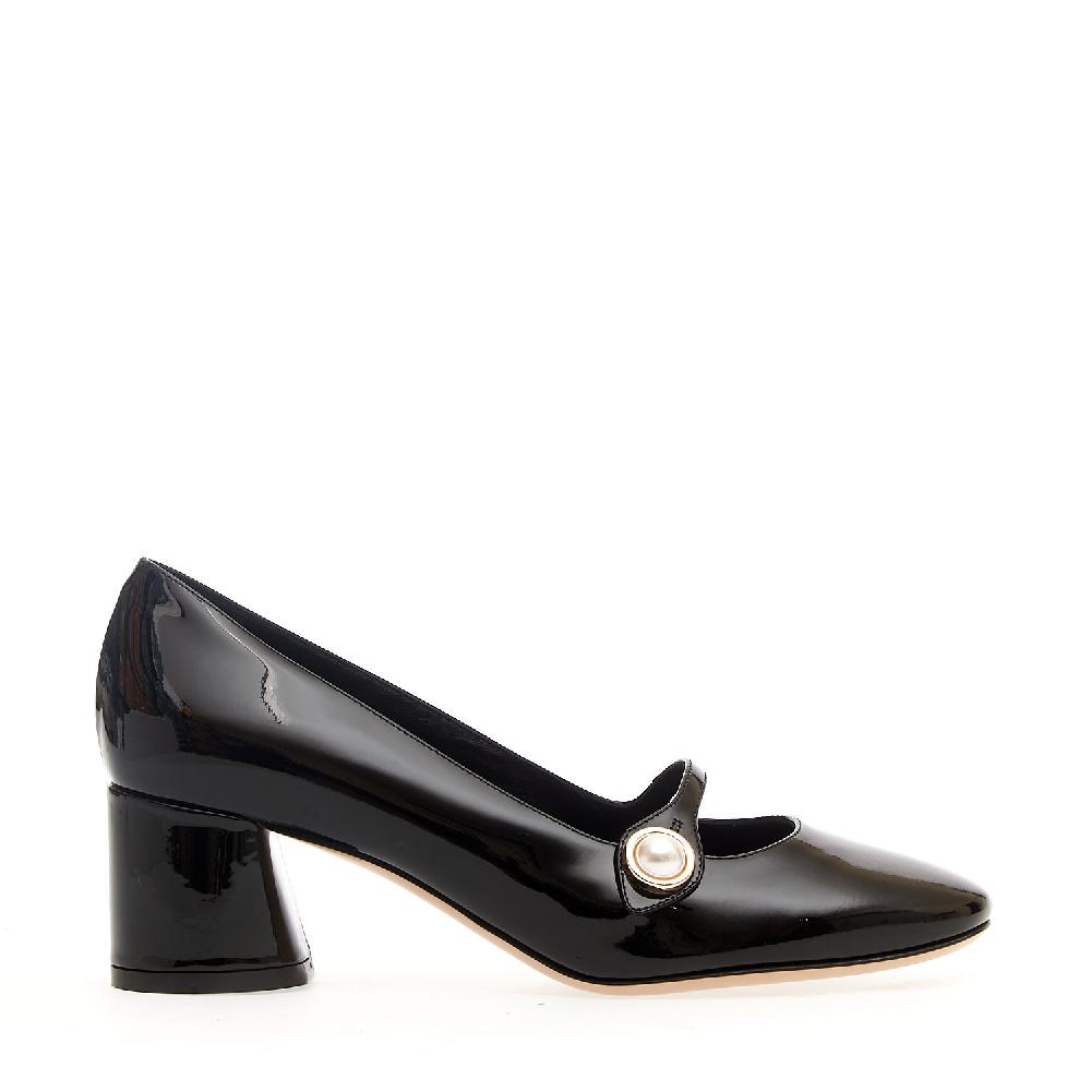 Sorelle Perego mary jane vernice nera tacco 50 mm In Linea