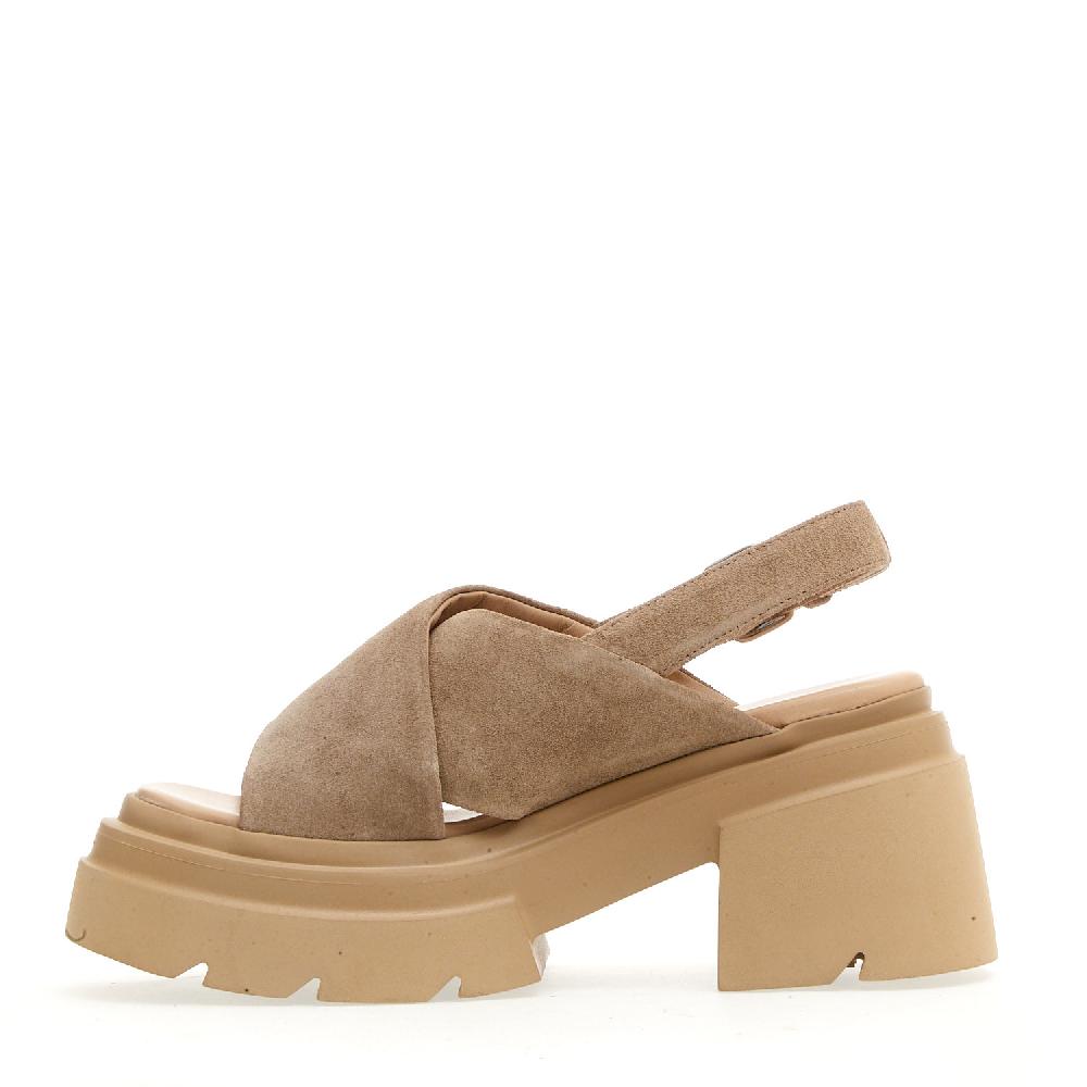Sorelle Perego sandalo fondo gomma camoscio beige Smaltimento dello stoccaggio