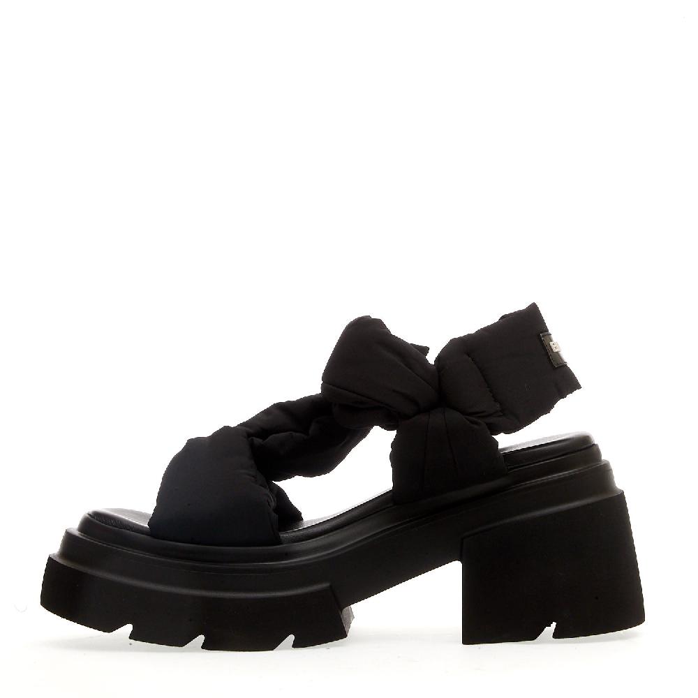 Sorelle Perego sandalo fondo gomma in tessuto nero Vendita calda