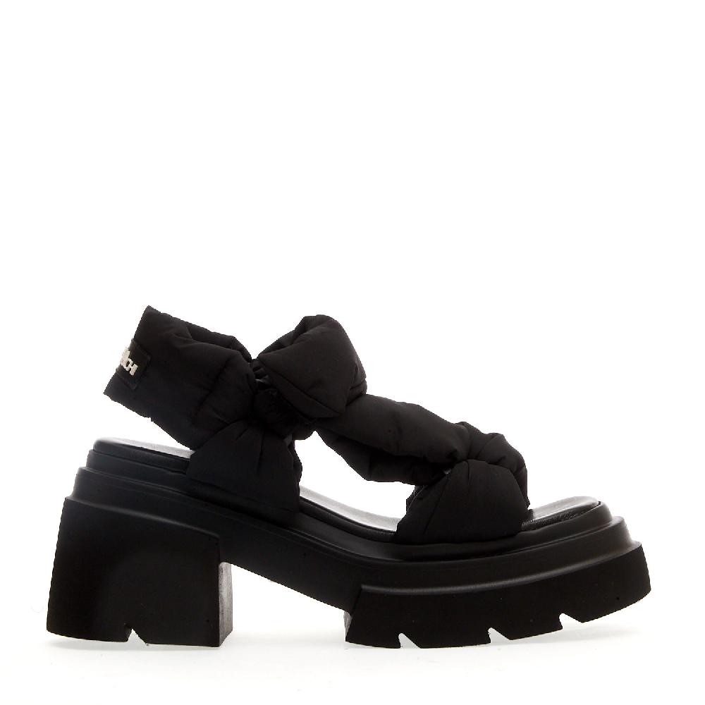 Sorelle Perego sandalo fondo gomma in tessuto nero Vendita calda