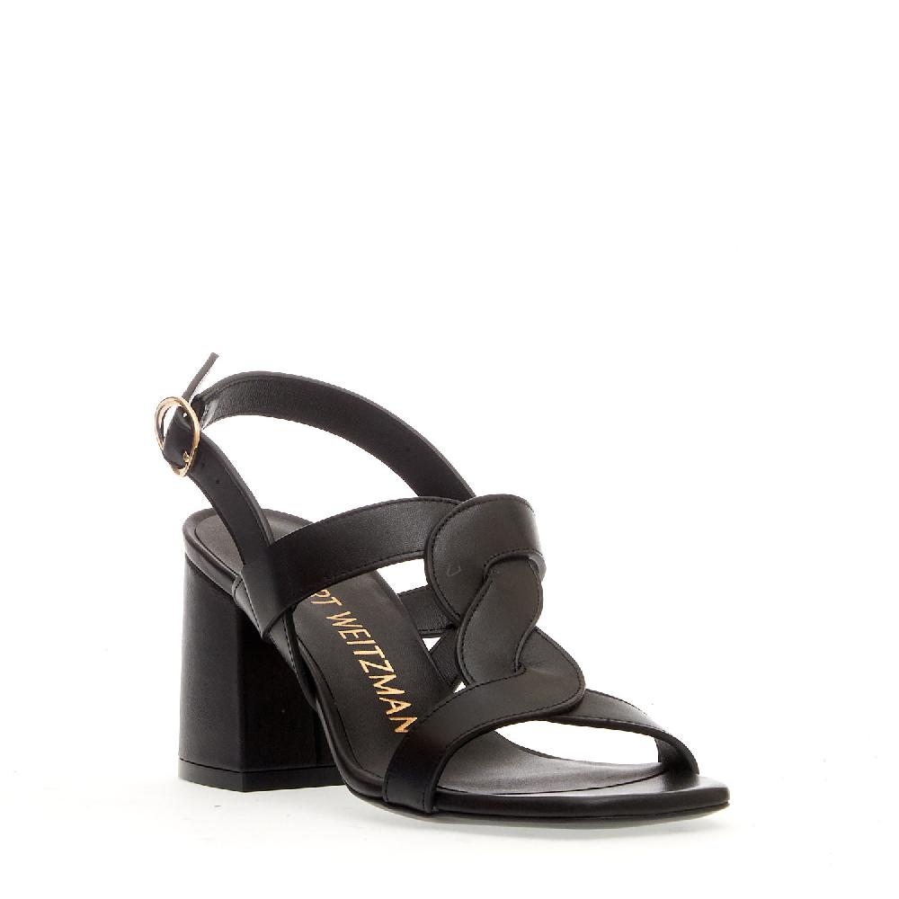 Sorelle Perego sandalo pelle nero treccia tacco 75 mm Lightning offer