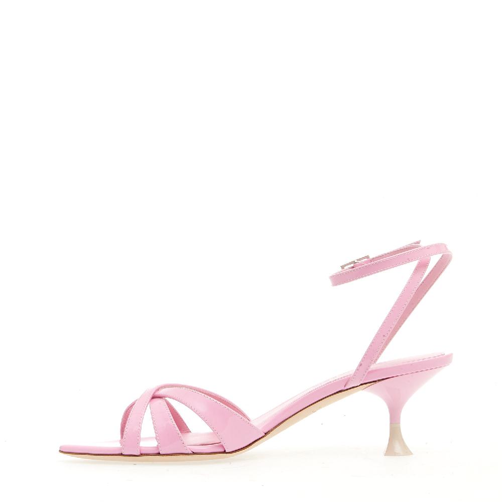Sorelle Perego sandalo vernice rosa cinturino tacco 50 mm Offerte giornaliere