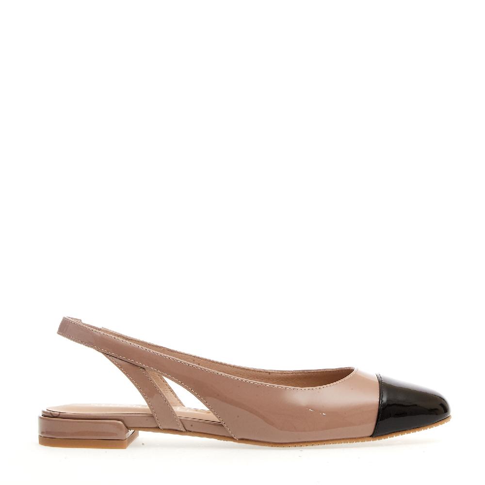 Sorelle Perego slingback bassa vernice nude e nero Enormi risparmi