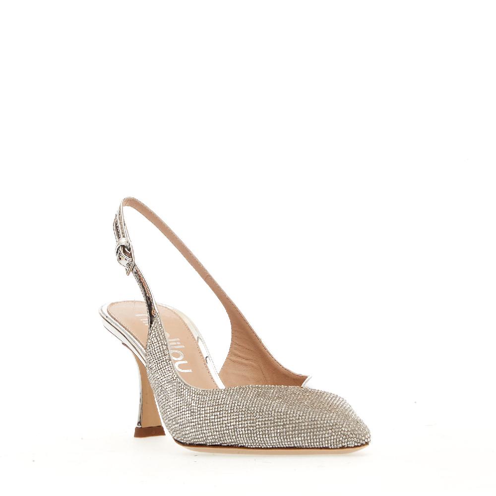 Sorelle Perego slingback argento e strass tacco 75 mm Sconti VIP