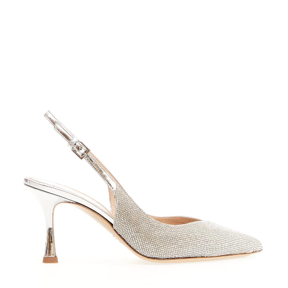 Sorelle Perego slingback argento e strass tacco 75 mm Sconti VIP