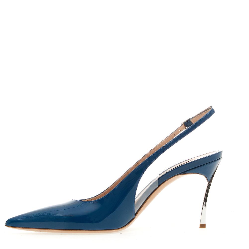 Sorelle Perego slingback bluette tacco 75 mm Prezzo basso