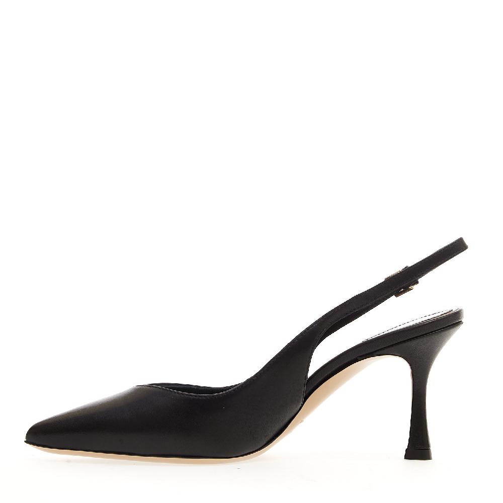 Sorelle Perego slingback pelle nera tacco 75 mm ACQUISTA ORA