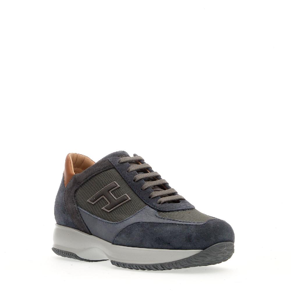 Sorelle Perego sneakers interactive camoscio e tessuto blu spoiler cuoio Super sconto