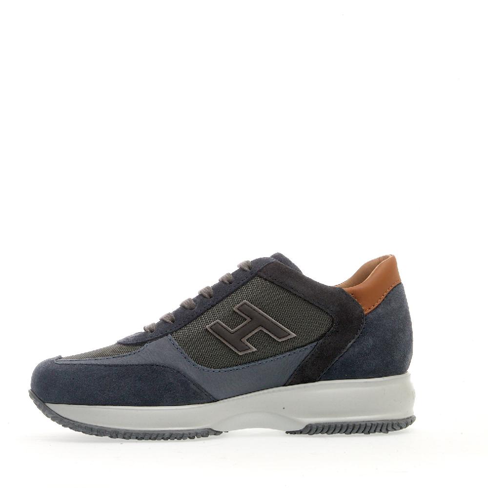 Sorelle Perego sneakers interactive camoscio e tessuto blu spoiler cuoio Super sconto