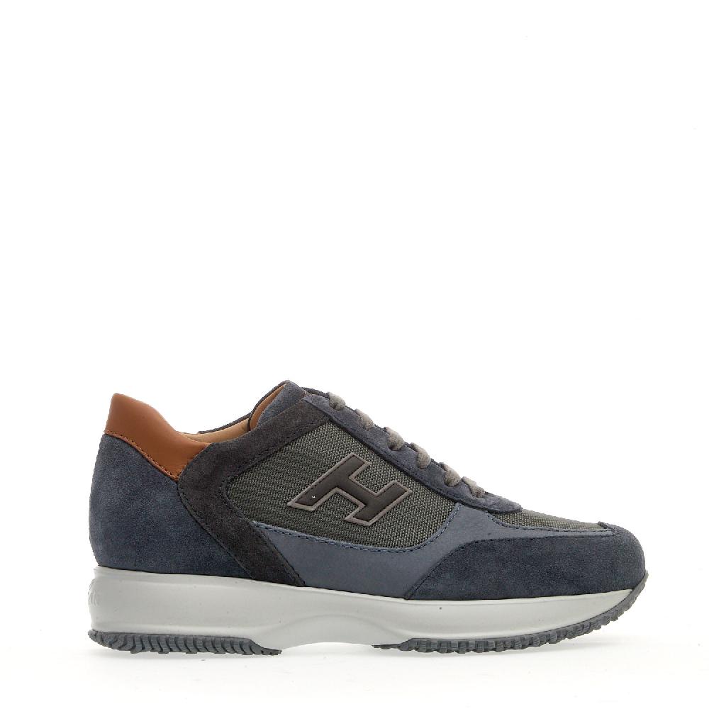 Sorelle Perego sneakers interactive camoscio e tessuto blu spoiler cuoio Super sconto