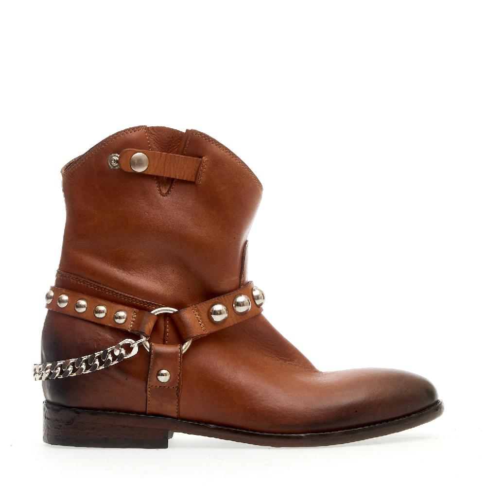 Sorelle Perego texano pelle sughero washed borchie