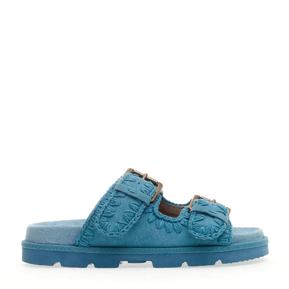 Sorelle Perego zeppa due fasce camoscio jeans Esporta salva
