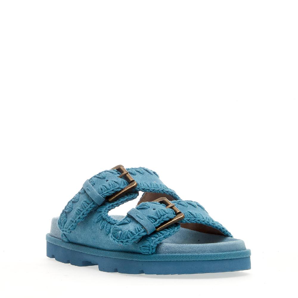 Sorelle Perego zeppa due fasce camoscio jeans Esporta salva