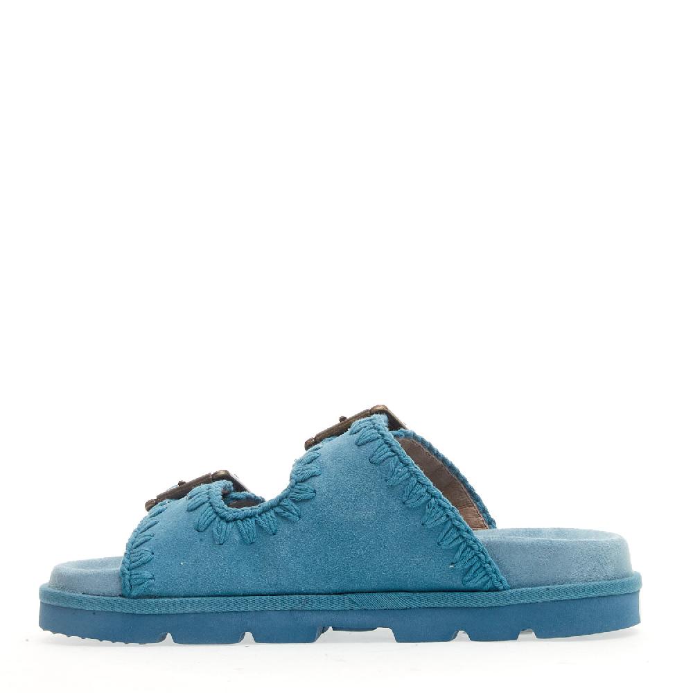 Sorelle Perego zeppa due fasce camoscio jeans Esporta salva