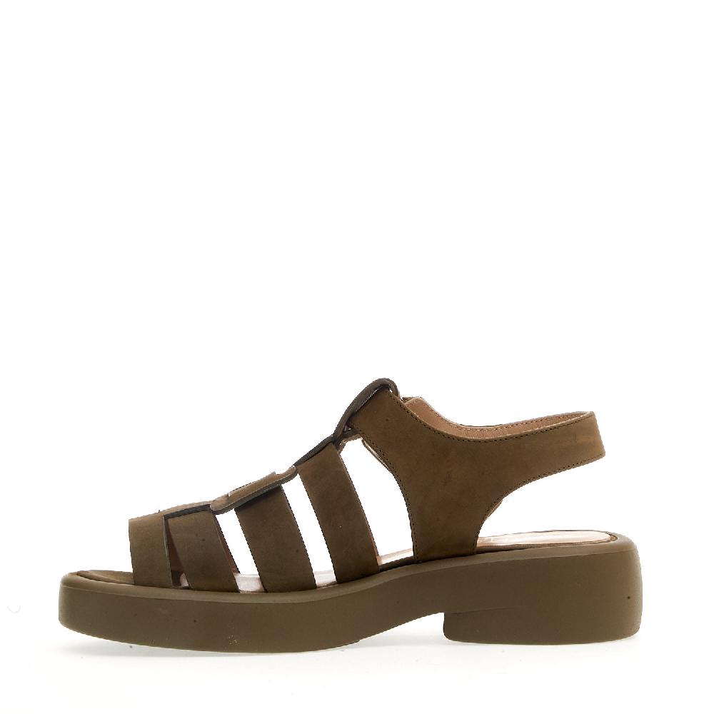 Sorelle Perego sandalo gabbia nabuk verde Duty-free