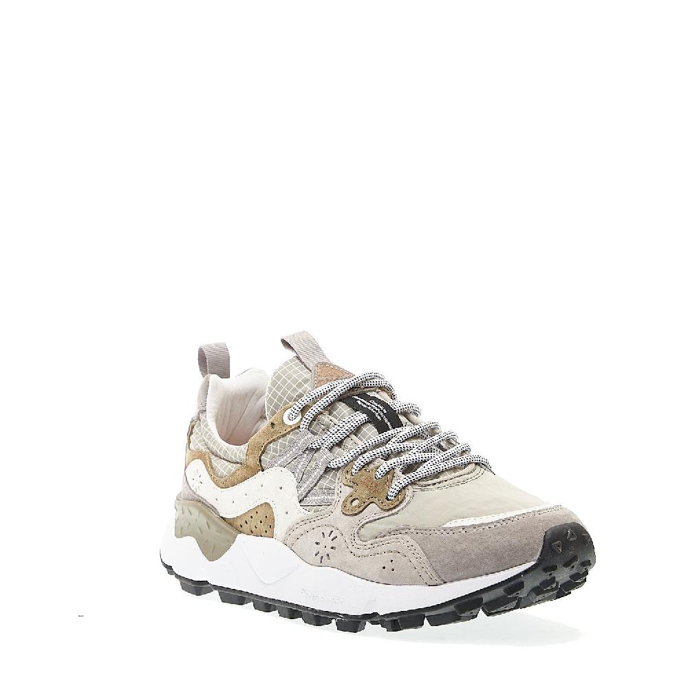 Sorelle Perego sneakers tessuto grigio camoscio grigio e verde In Linea