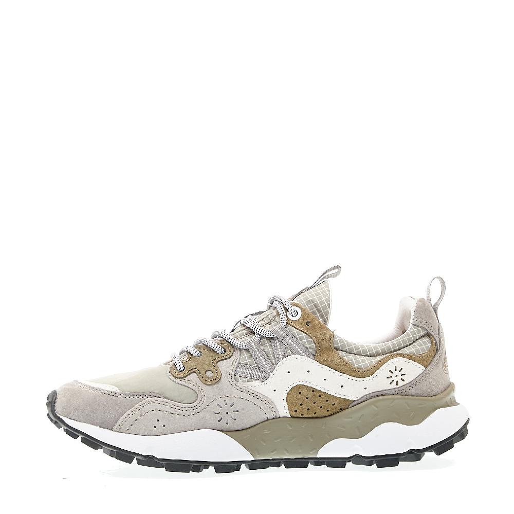 Sorelle Perego sneakers tessuto grigio camoscio grigio e verde In Linea