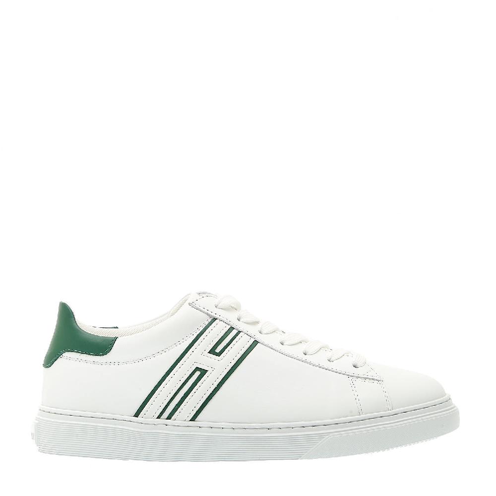 Sorelle Perego sneakers cassetta pelle bianco dettagli verde