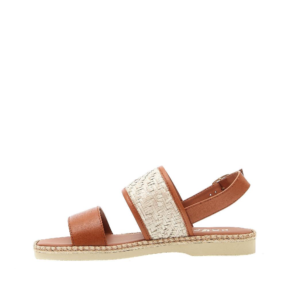Sorelle Perego sandalo piatto extralight in pelle cuoio rafia Moda