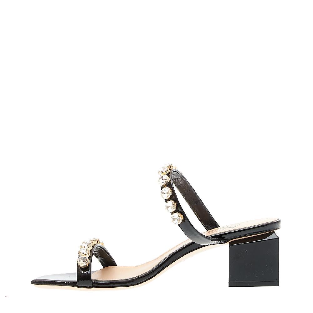 Sorelle Perego ciabatta vernice nera strass Grande vendita