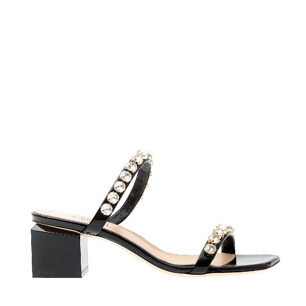 Sorelle Perego ciabatta vernice nera strass Grande vendita