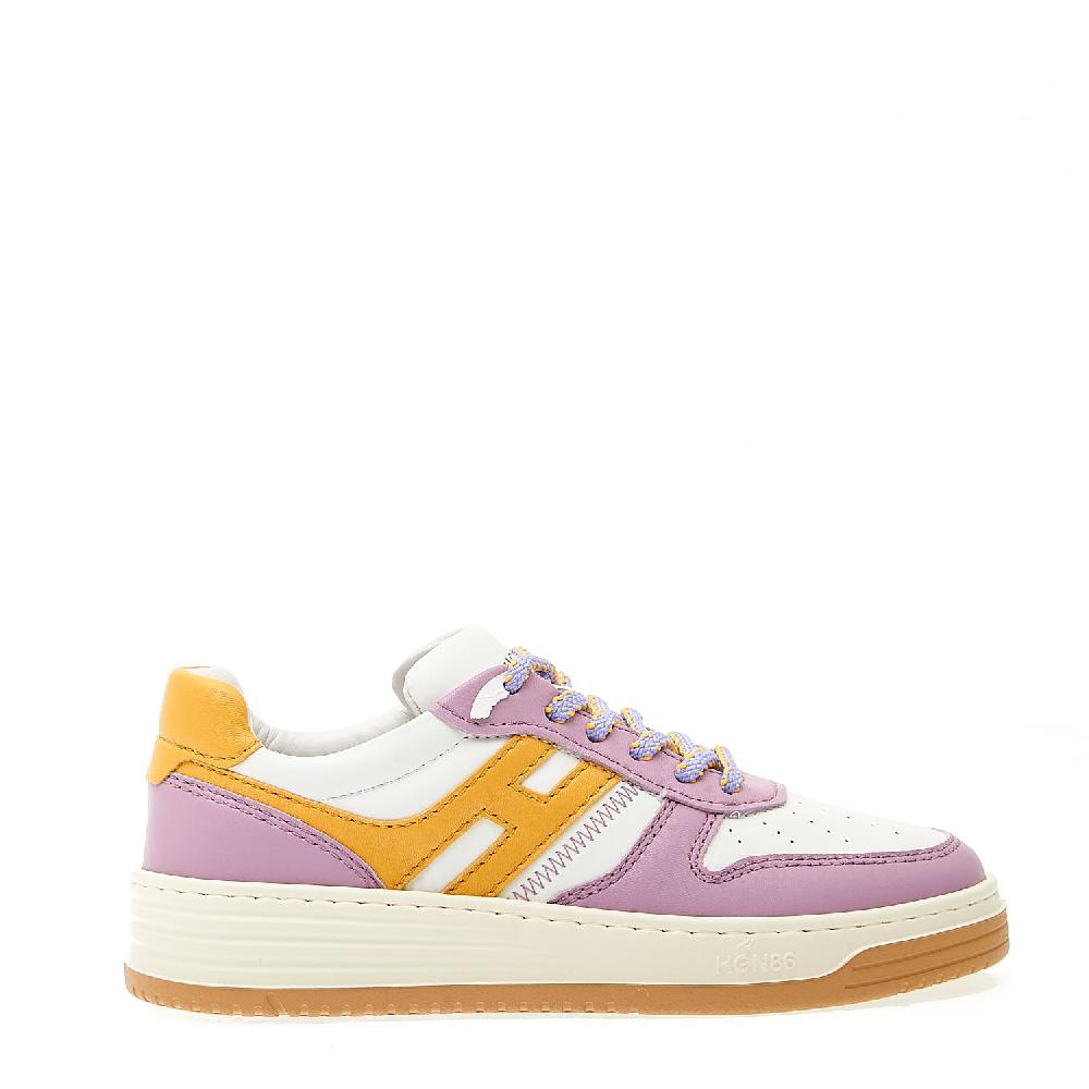 Sorelle Perego basket in pelle lilla H giallo Fornitura limitata