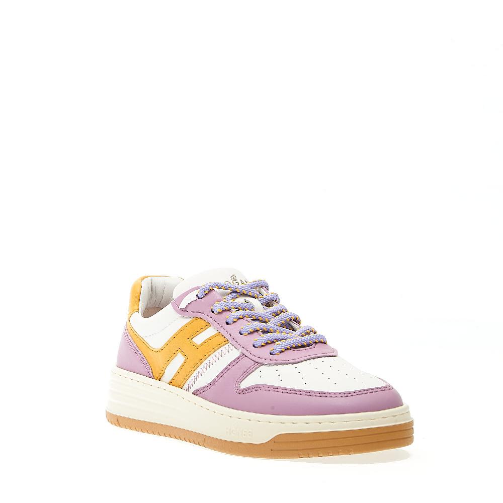 Sorelle Perego basket in pelle lilla H giallo Fornitura limitata