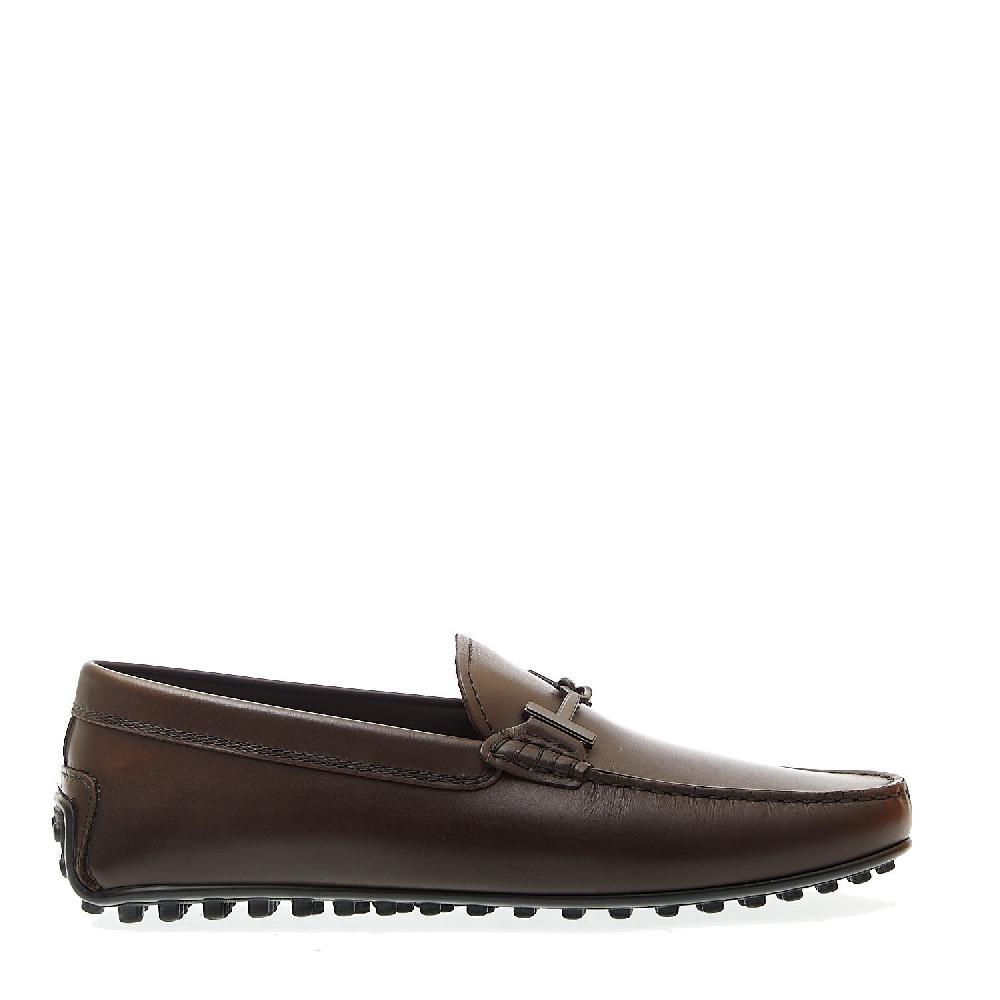 Sorelle Perego city gommino in pelle marrone fibbia