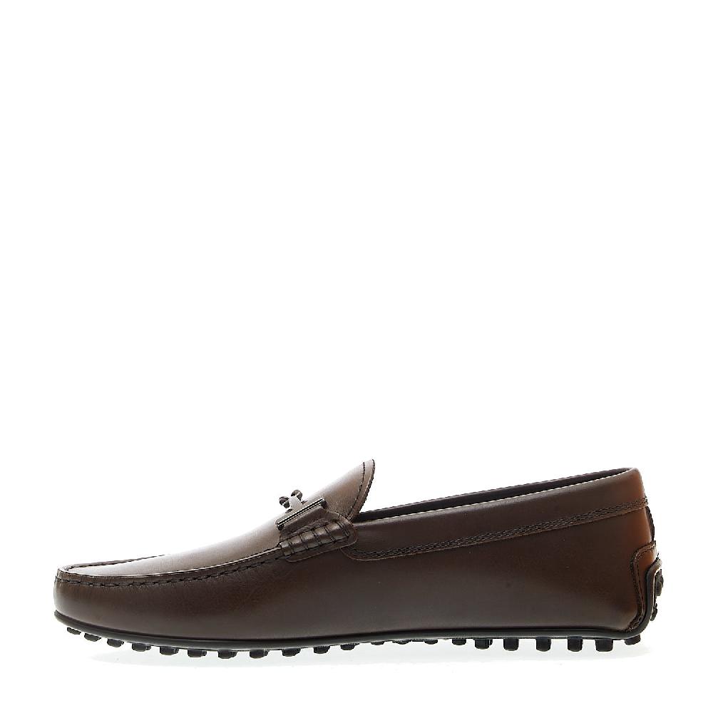 Sorelle Perego city gommino in pelle marrone fibbia Vendita calda