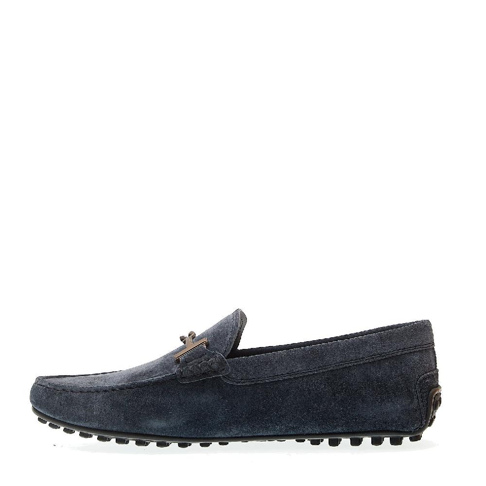 Sorelle Perego city gommino in camoscio blu fibbia Offerta migliore