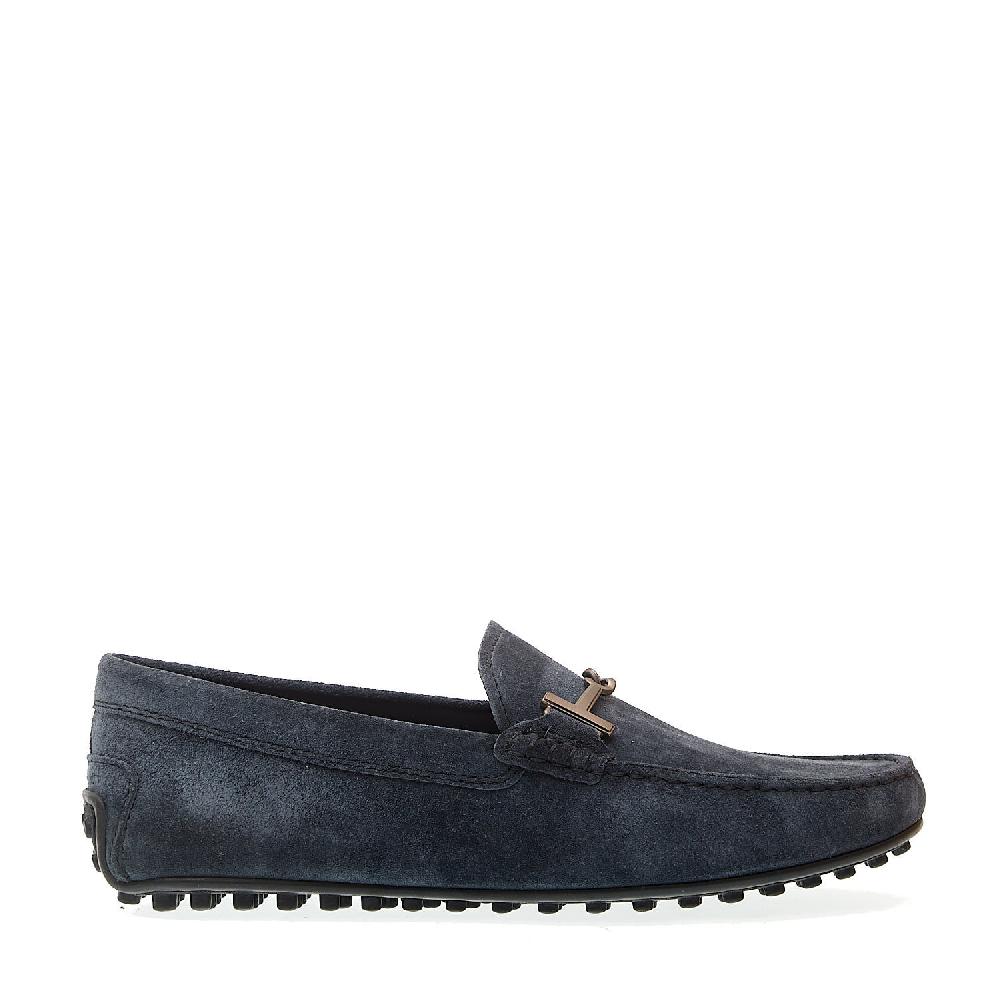 Sorelle Perego city gommino in camoscio blu fibbia Offerta migliore