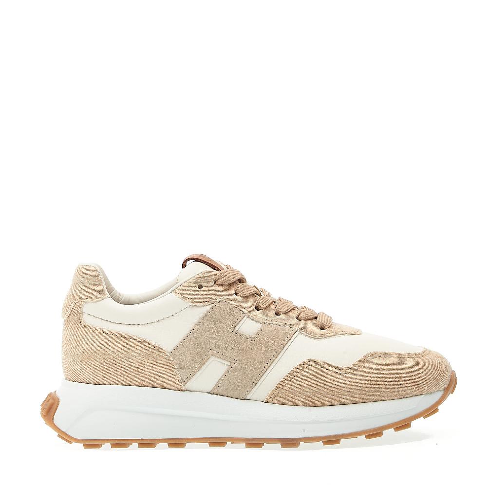 Sorelle Perego running H641 tessuto beige e pelle