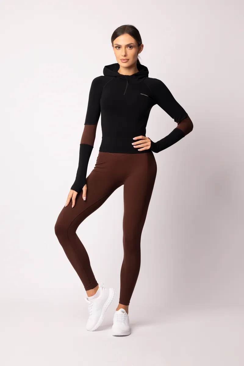 Spaio SPAIO FELPA ADAPT – DOUBLE COLOUR COFFEE/BLACK Vendite Flash