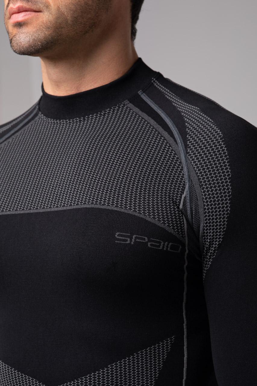 Spaio SPAIO MAGLIETTA TERMOATTIVA CON MANICHE LUNGHE THERMO-EVO UOMO NERO/GRIGIO Vendita Calda
