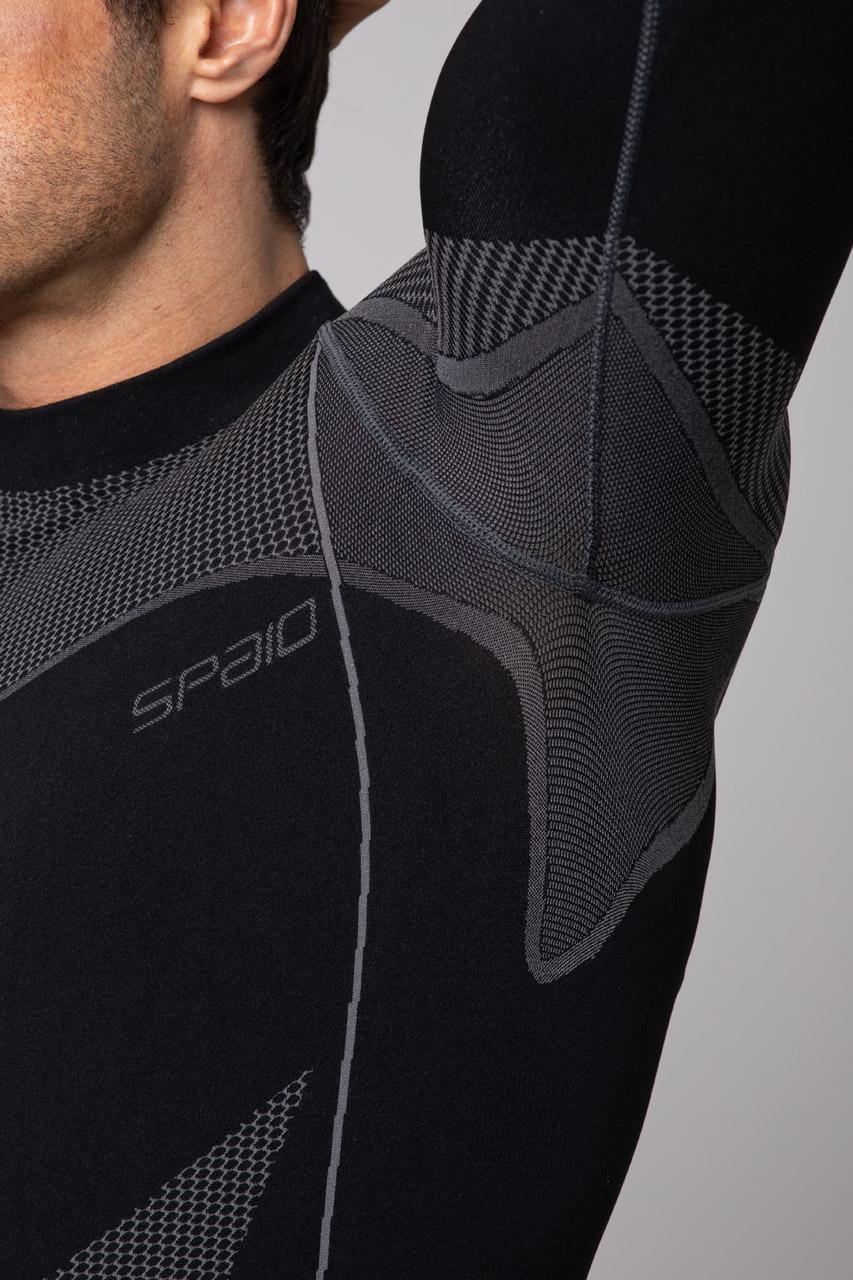 Spaio SPAIO MAGLIETTA TERMOATTIVA CON MANICHE LUNGHE THERMO-EVO UOMO NERO/GRIGIO Vendita Calda