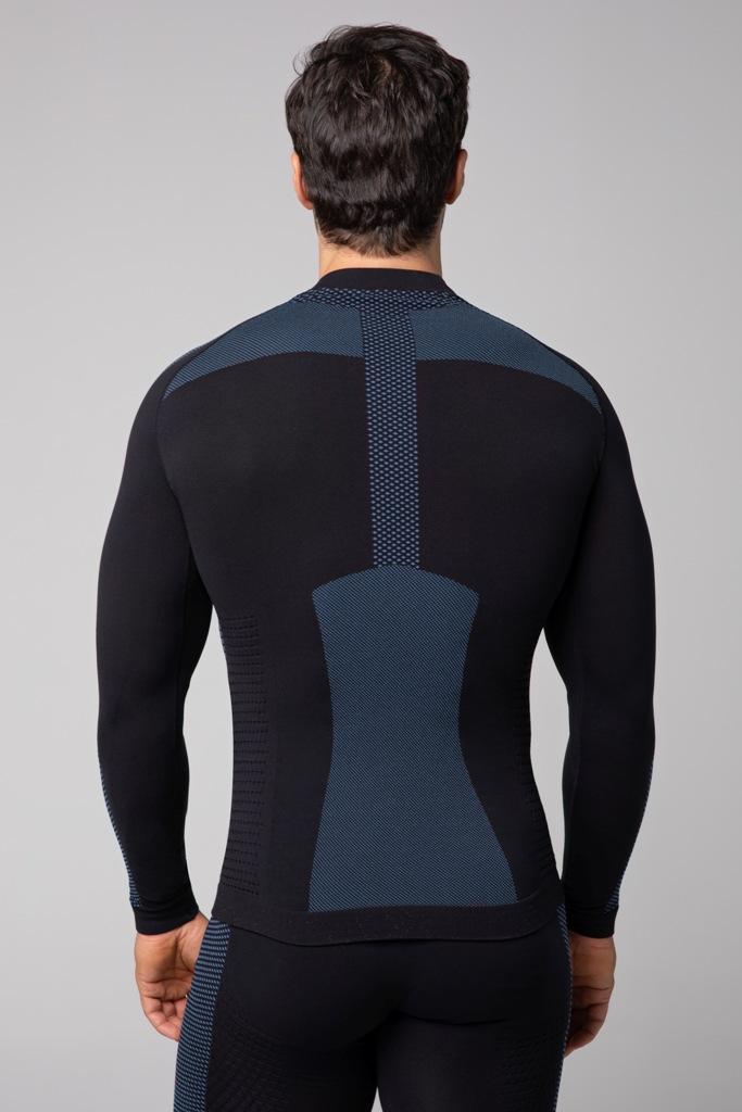 Spaio SPAIO MAGLIA M/L TERMOATTIVA "FIERCE" NERO/BLU Sottocosto